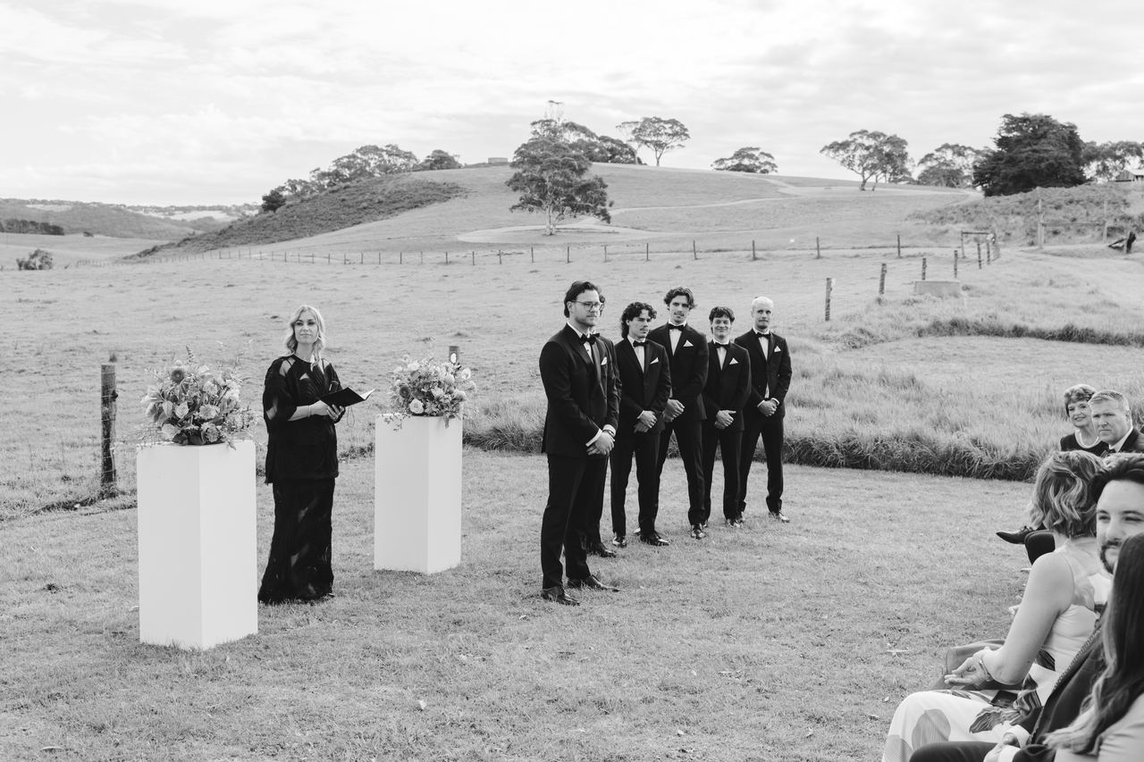 Waiting for the ceremony to begin in the paddock