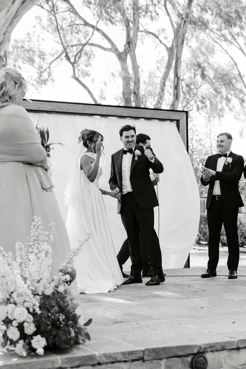 Ben and Sinead celebrating at the ceremony