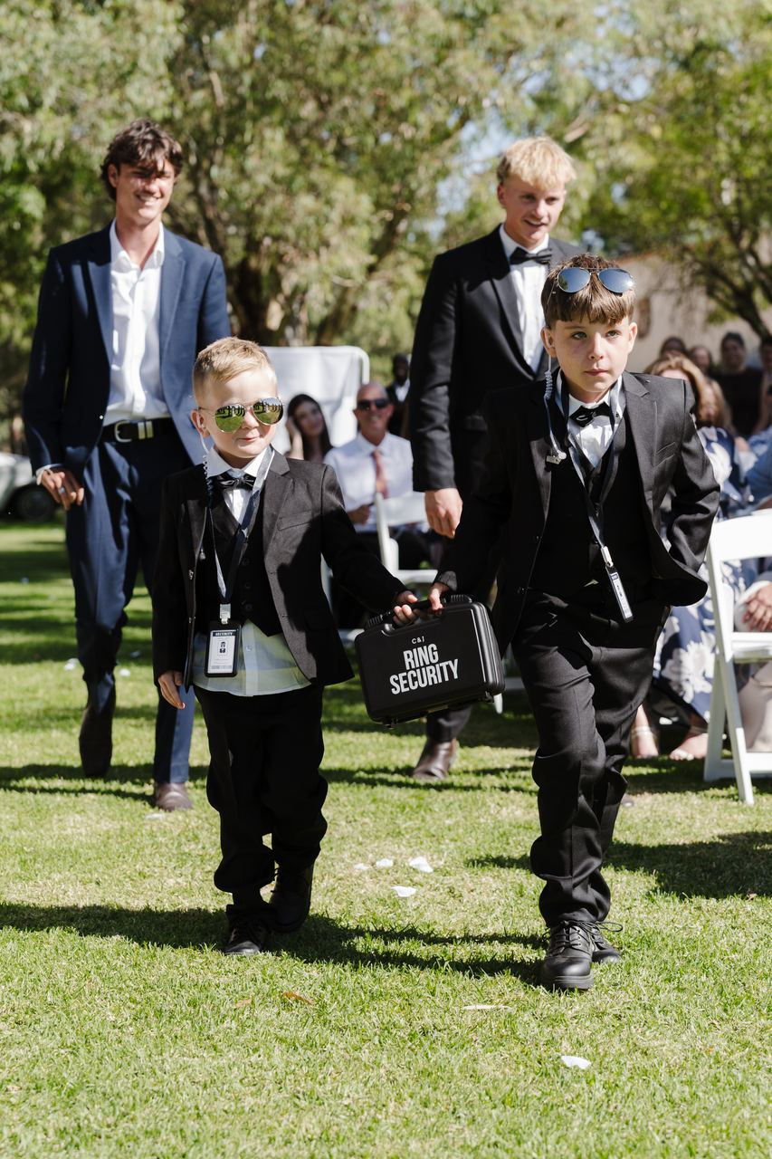 The ring security walking down the aisle